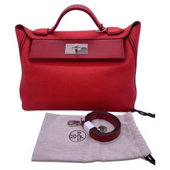 Hermes 24/24 29 Bag Togo Clemence Swift Leather Red Rouge Handbag D Stamp