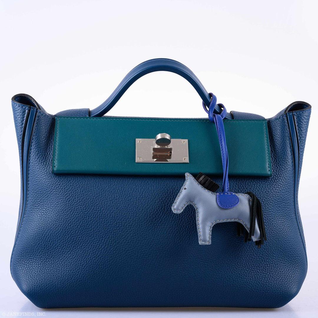 Women's Hermès 24/24 29 Deep Blue Togo & Indigo, Bosphore Swift Palladium Hardware Bag For Sale