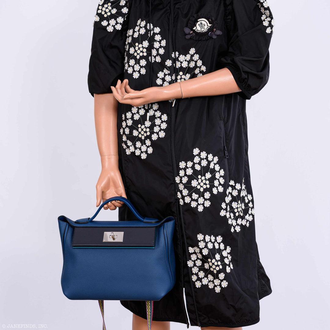 Hermès 24/24 29 Deep Blue Togo & Indigo, Bosphore Swift Palladium Hardware Bag For Sale 2