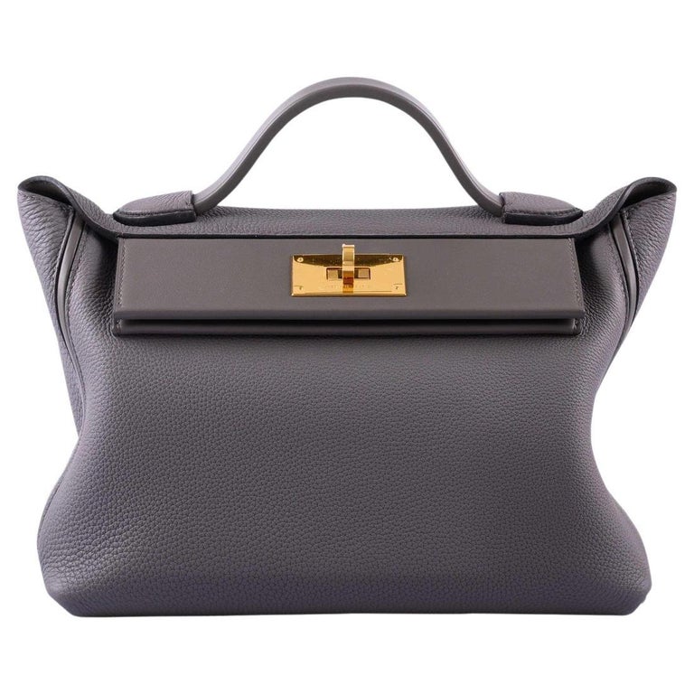 Hermès 24/24 29 Etain Swift and Togo Leather Gold Hardware For Sale at  1stDibs