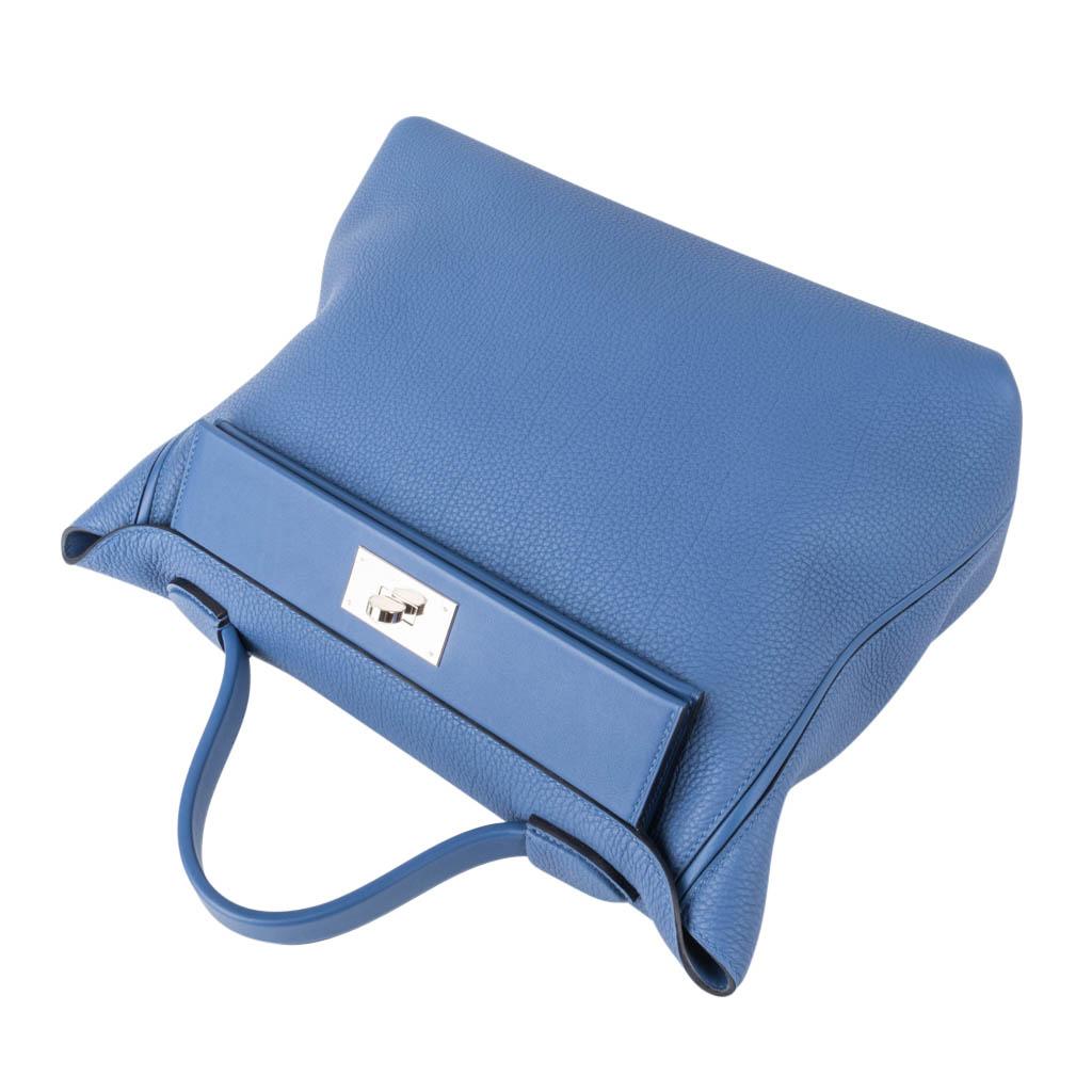 Hermes 24/24 35 Bag Blue Brighton Togo / Swift Leather Palladium Hardware 2