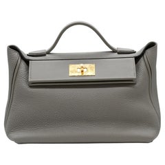 Hermès 24/24 Etain Togo Leather Bag - '10s