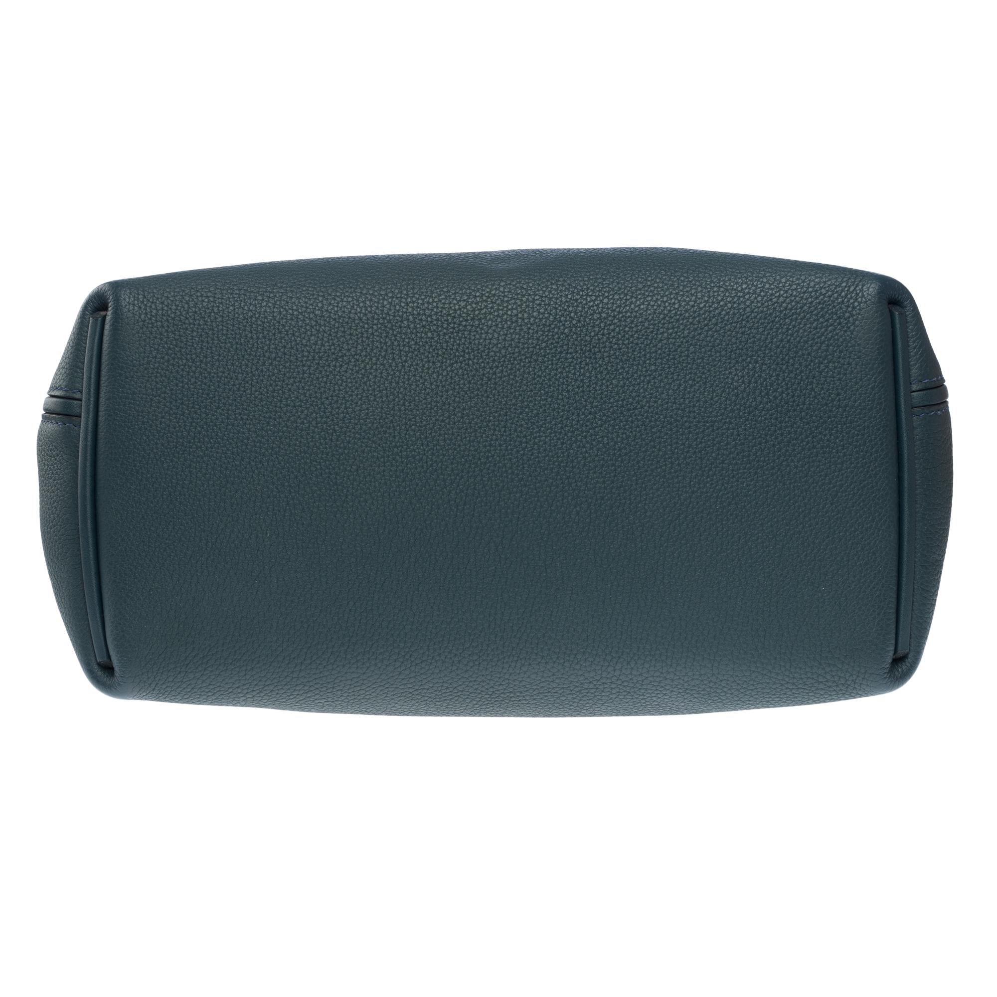 Hermès 24/24 handbag strap in Cyprès green togo leather, PHW For Sale 6