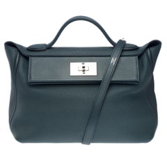 Hermès 24/24 handbag strap in Cyprès green togo leather, PHW