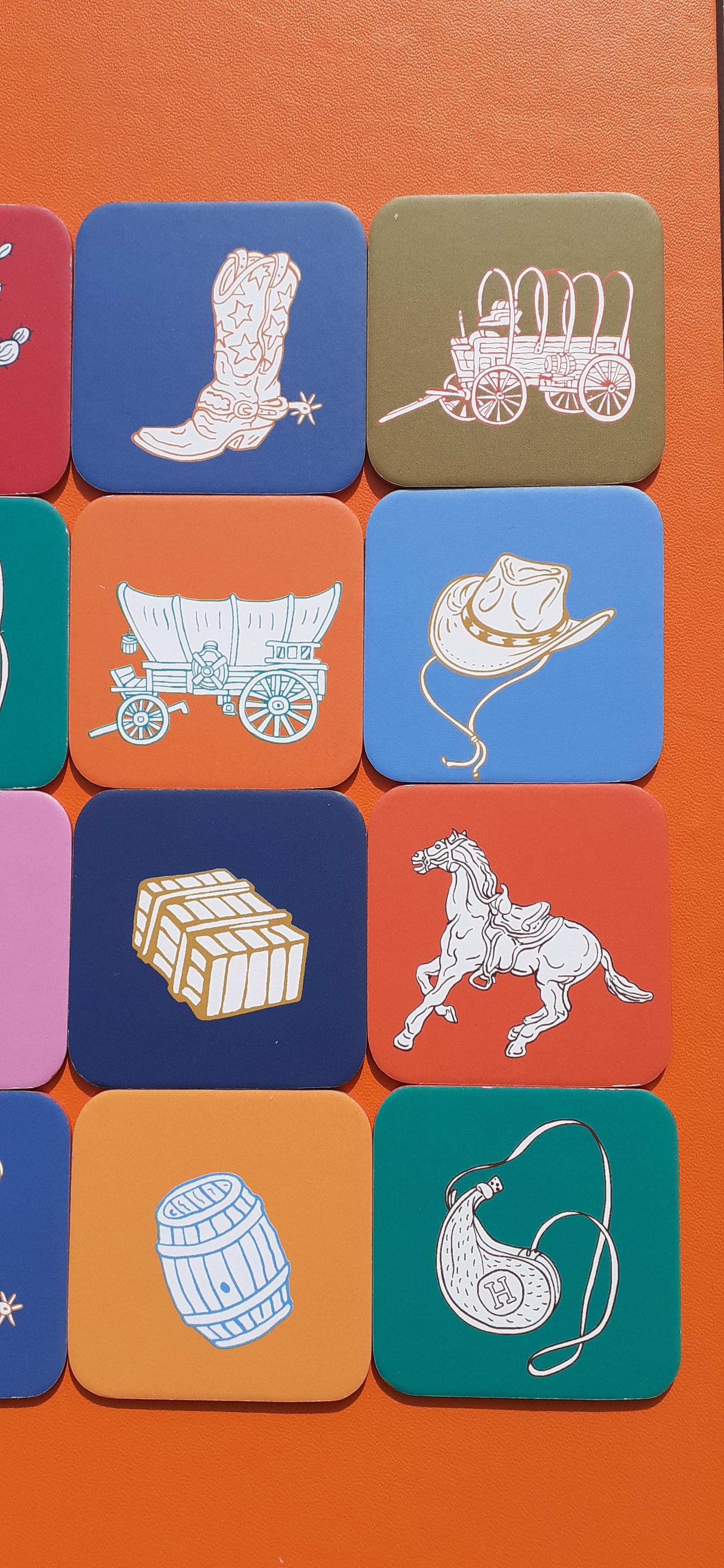 Women's or Men's Hermès 24 Cards Horse Riding Theme Western Texas Spirit Memory Game For Sale