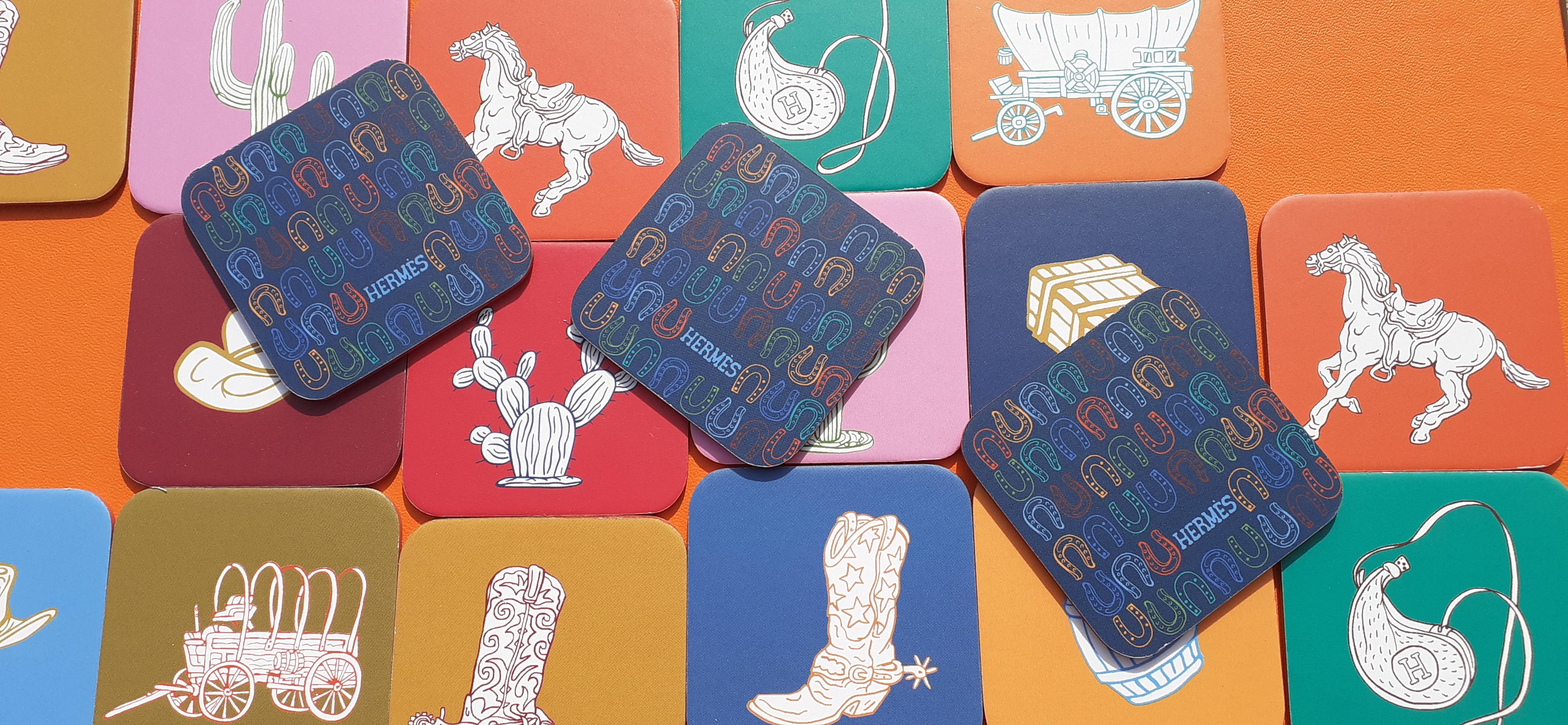 Hermès 24 Cards Horse Riding Theme Western Texas Spirit Memory Game For Sale 3