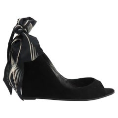 Hermès 24 Faubourg Silk And Suede Wedge Sandals EU 39 UK 6 US 9 