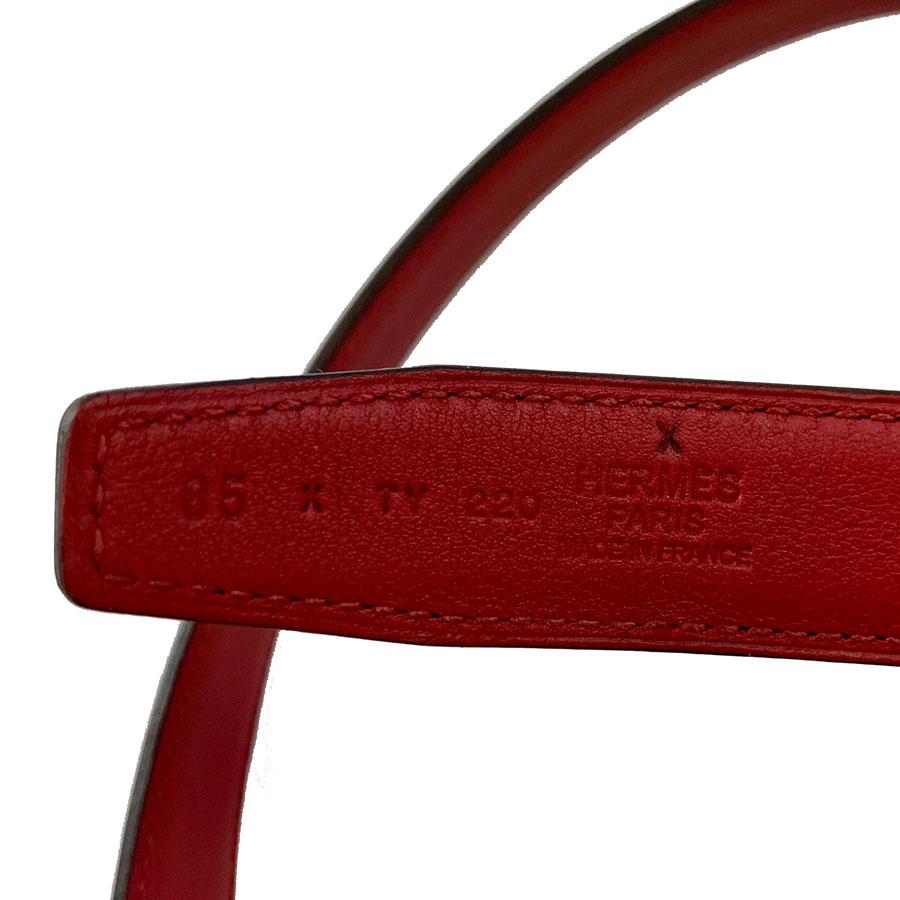 HERMES 24 mm Reversible Black And Red Leather Belt In New Condition In Paris, FR