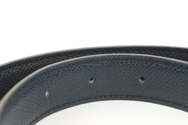Hermès 24mm Brown x Navy Reveresible H Logo Belt Kit 55h128s  display picture 3