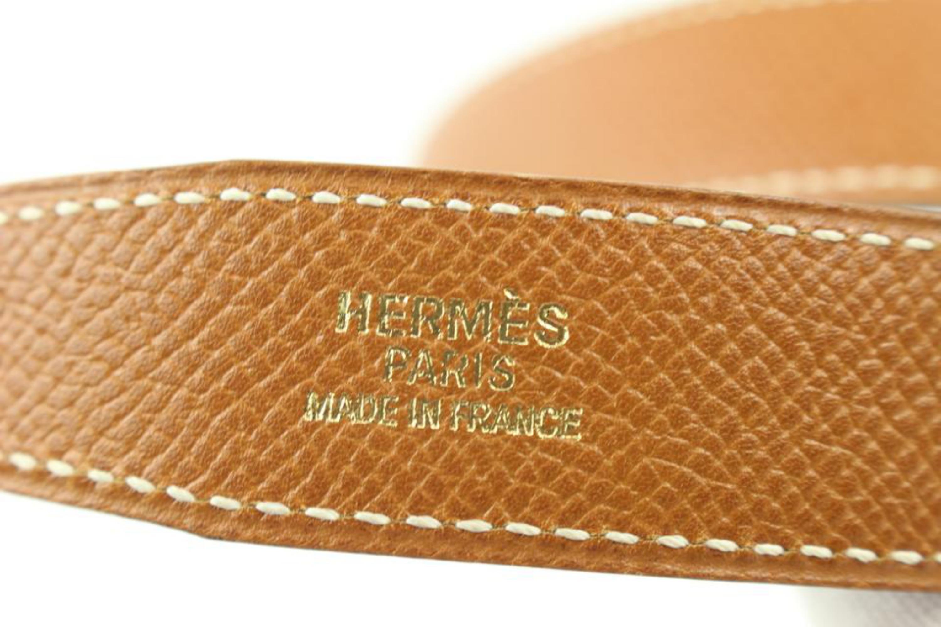 Hermès 24mm Braun x Marineblau Offenbarer H Logo Gürtel Kit 55h128s im Zustand „Gut“ im Angebot in Dix hills, NY
