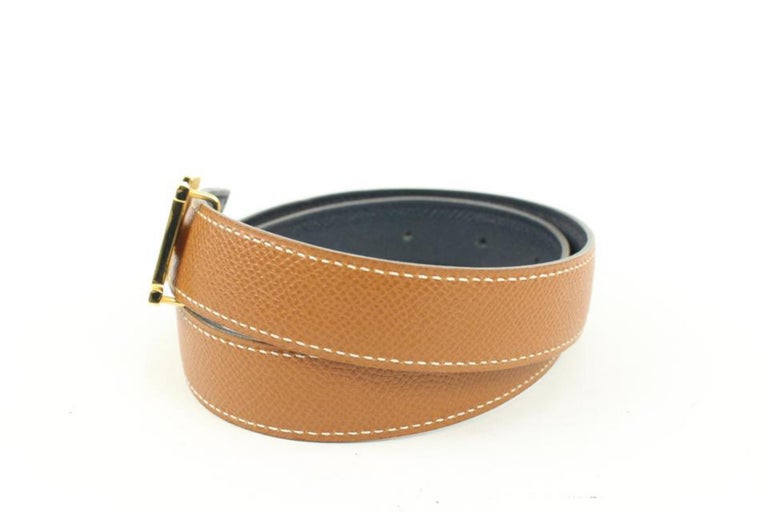 Hermès 24mm Brown x Navy Reveresible H Logo Belt Kit 55h128s Hermès 24mm Brown x Navy Reveresible H Logo Belt Kit 55h128s  main image 3