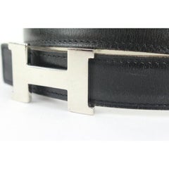 Hermès 24mm Reversible H Logo Belt Kit Silver Constance 210her55