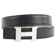Hermès 24mm Reversible H Logo Belt Kit Silver Constance 210her55