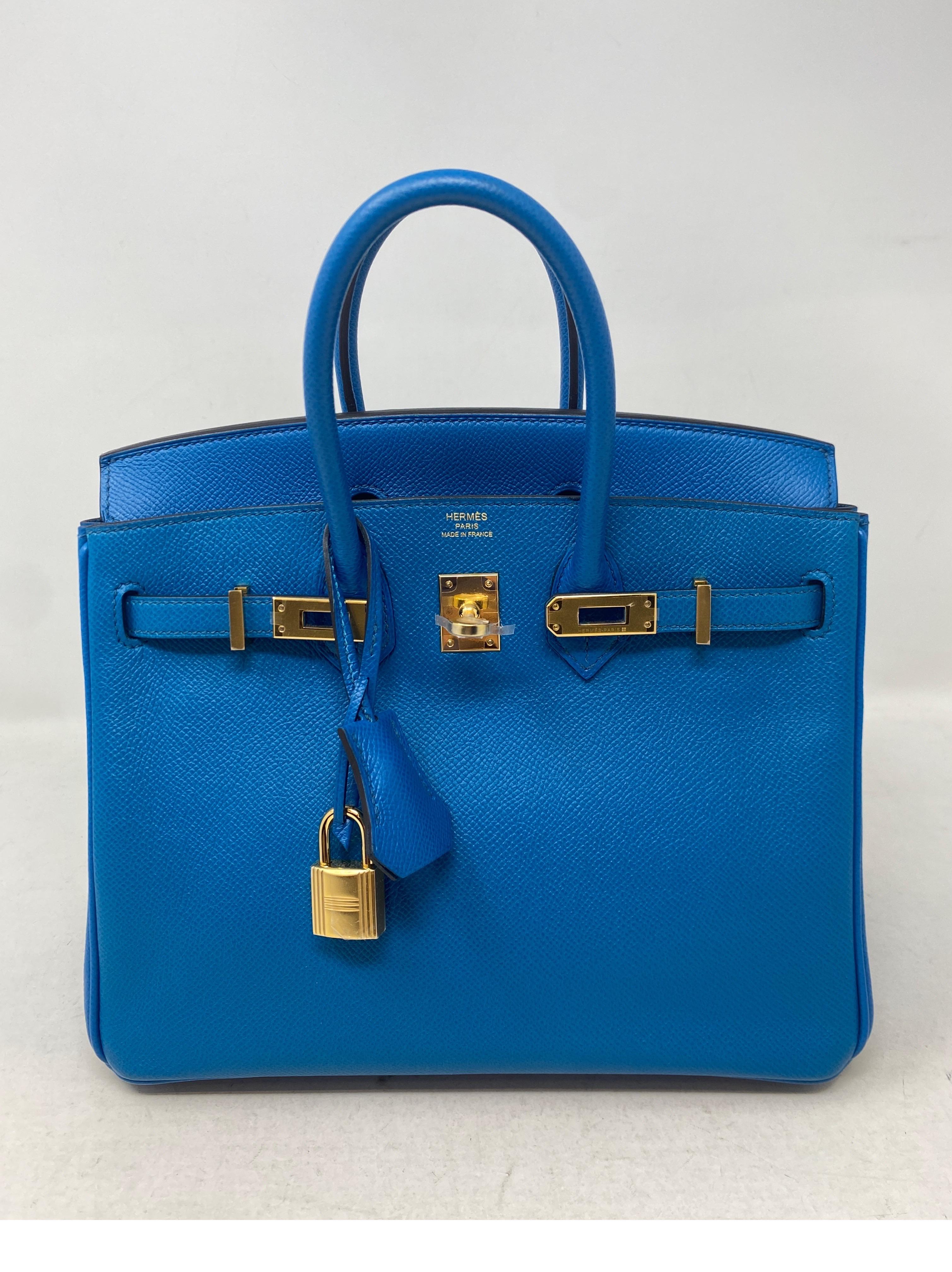 Hermes 25 Blue Izmir Birkin Bag  6