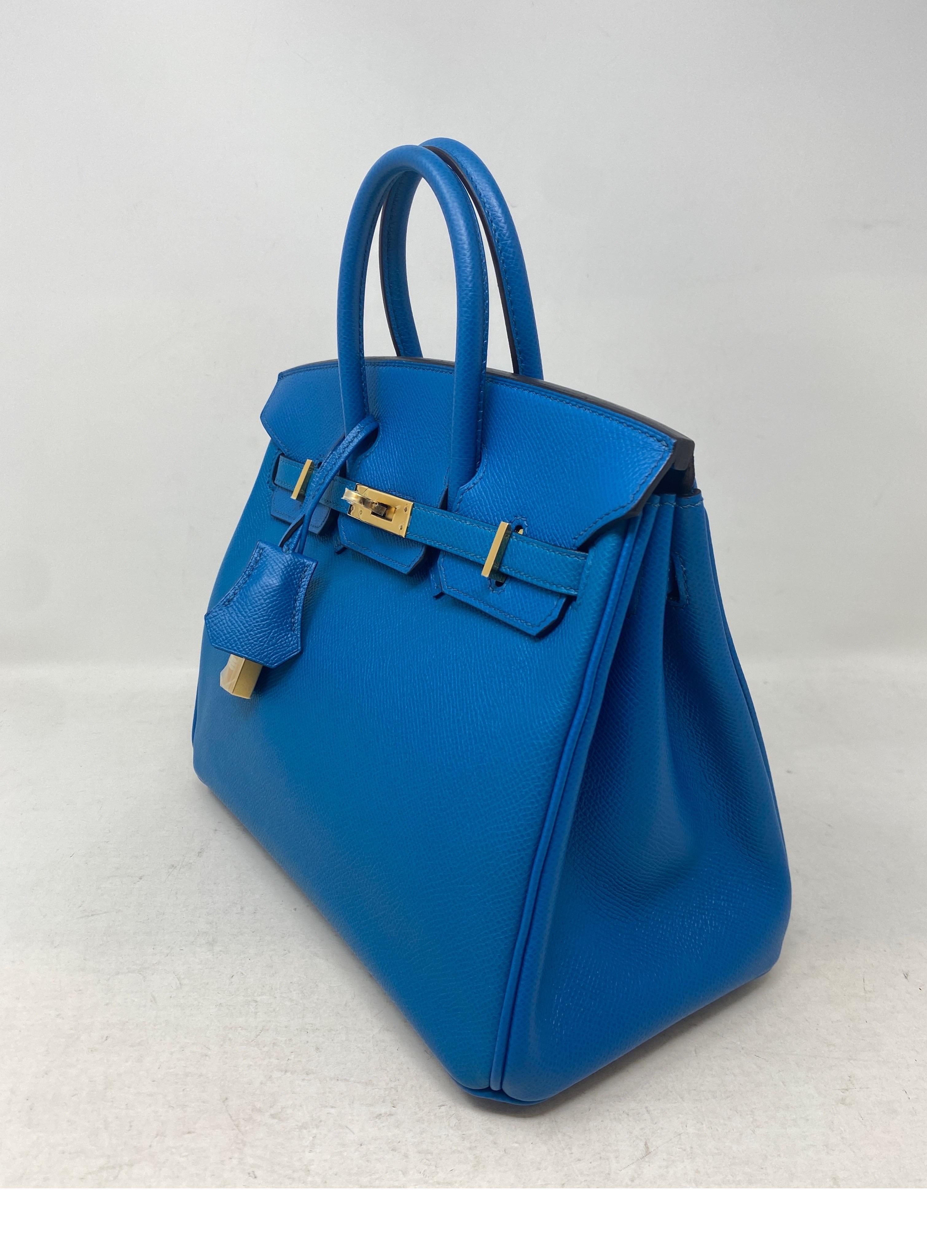 Hermes 25 Blue Izmir Birkin Bag  10