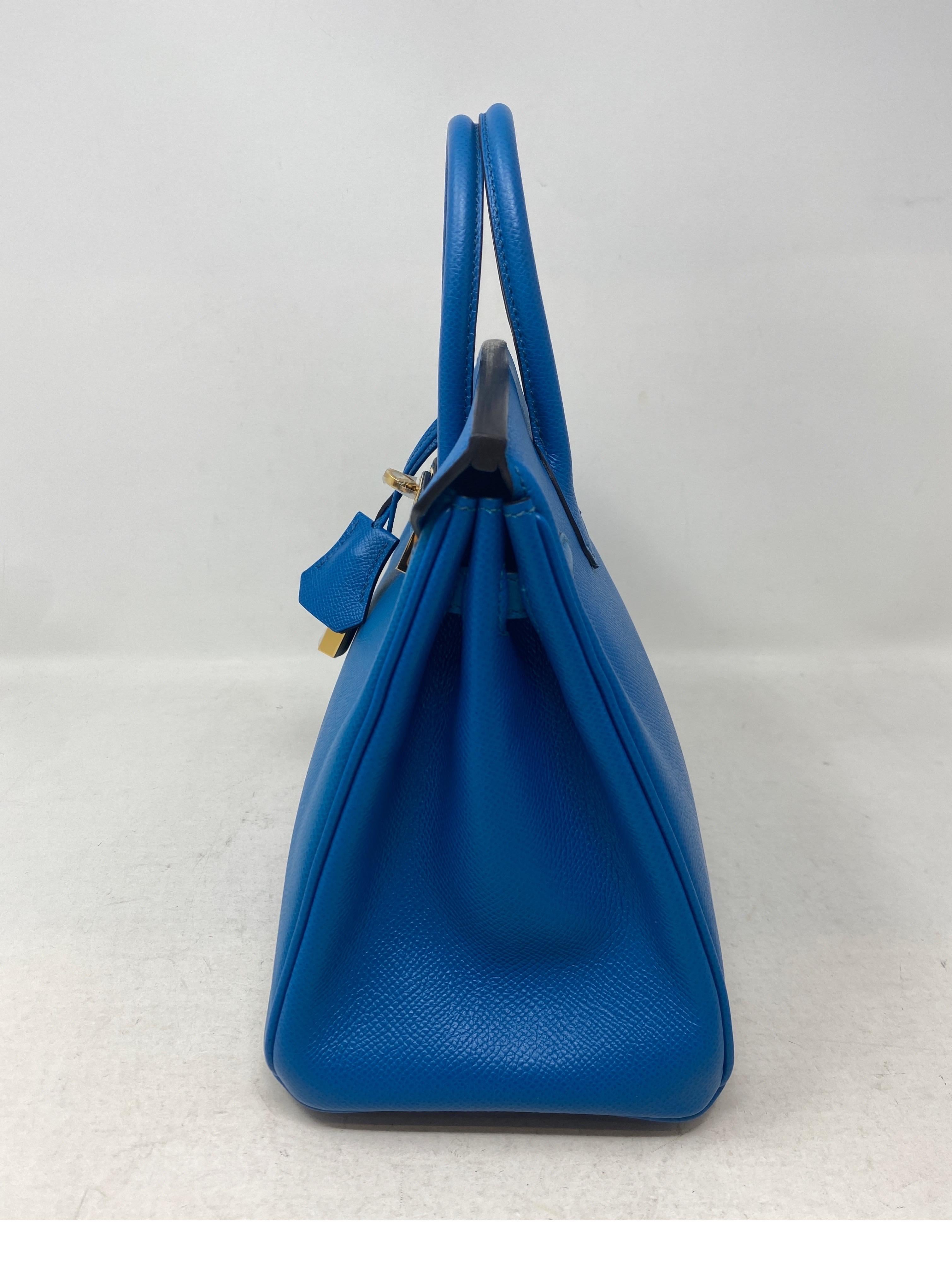 Hermes 25 Blue Izmir Birkin Bag  11
