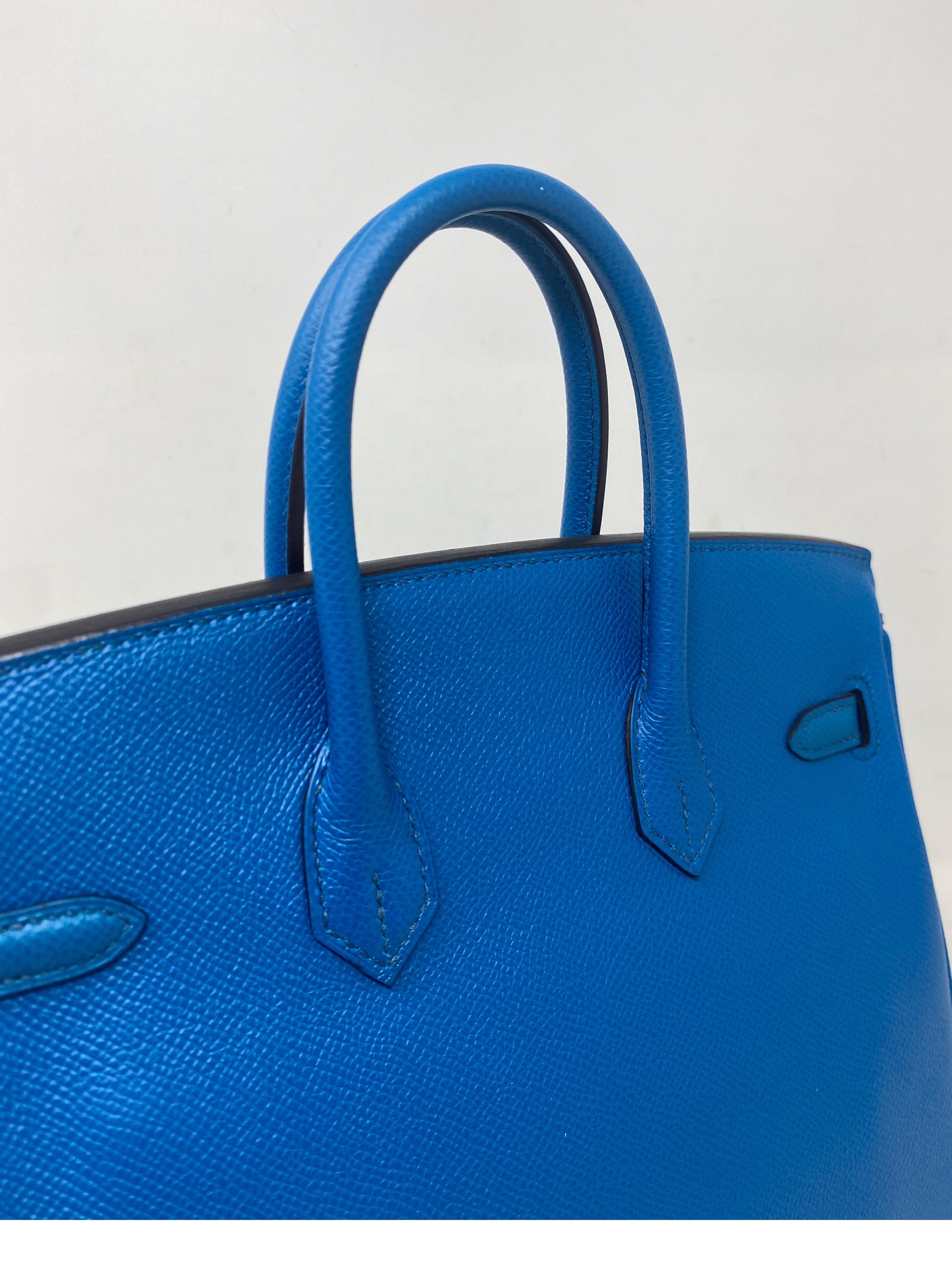 Hermes 25 Blue Izmir Birkin Bag  12