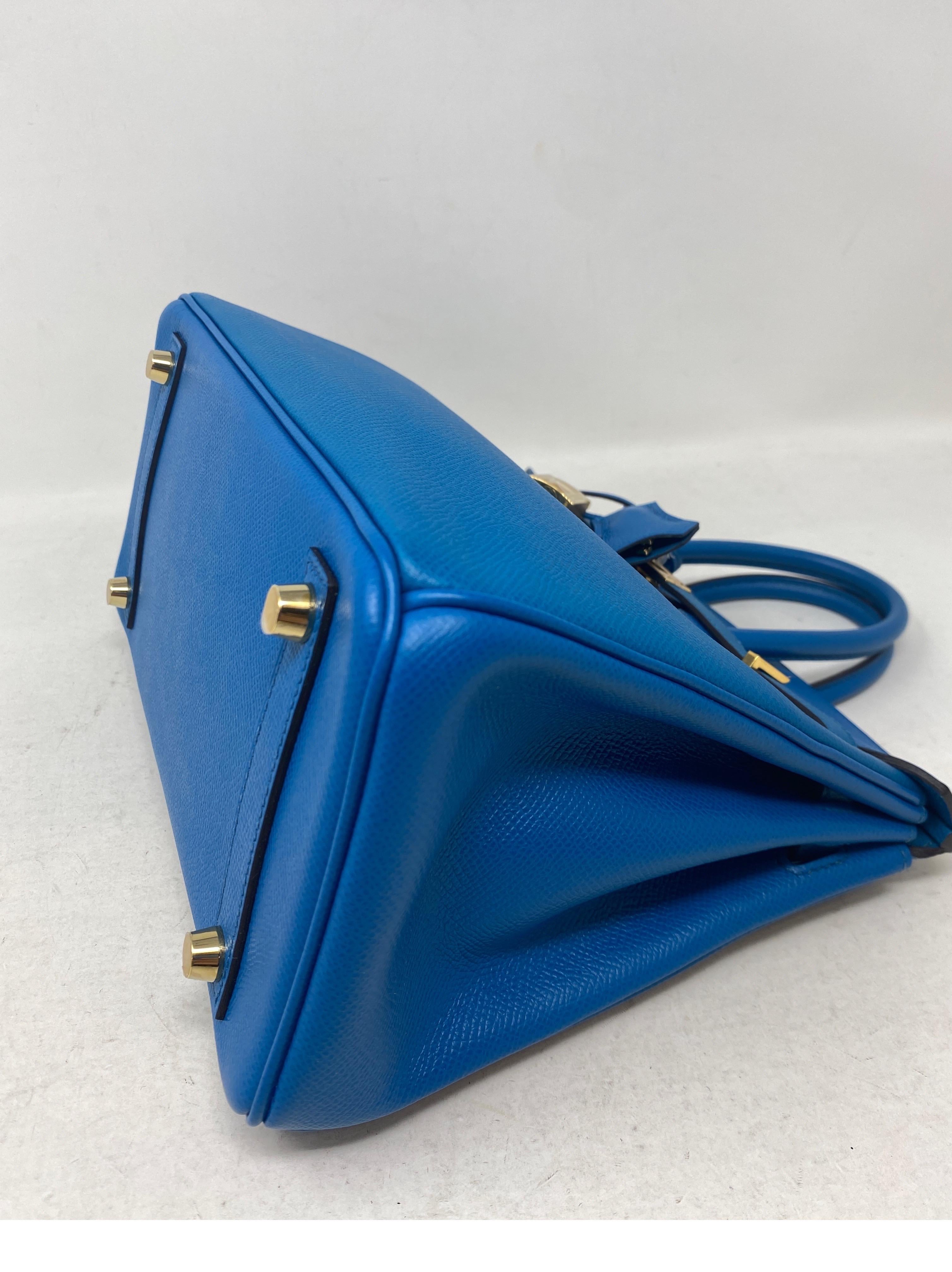 Hermes 25 Blue Izmir Birkin Bag  13