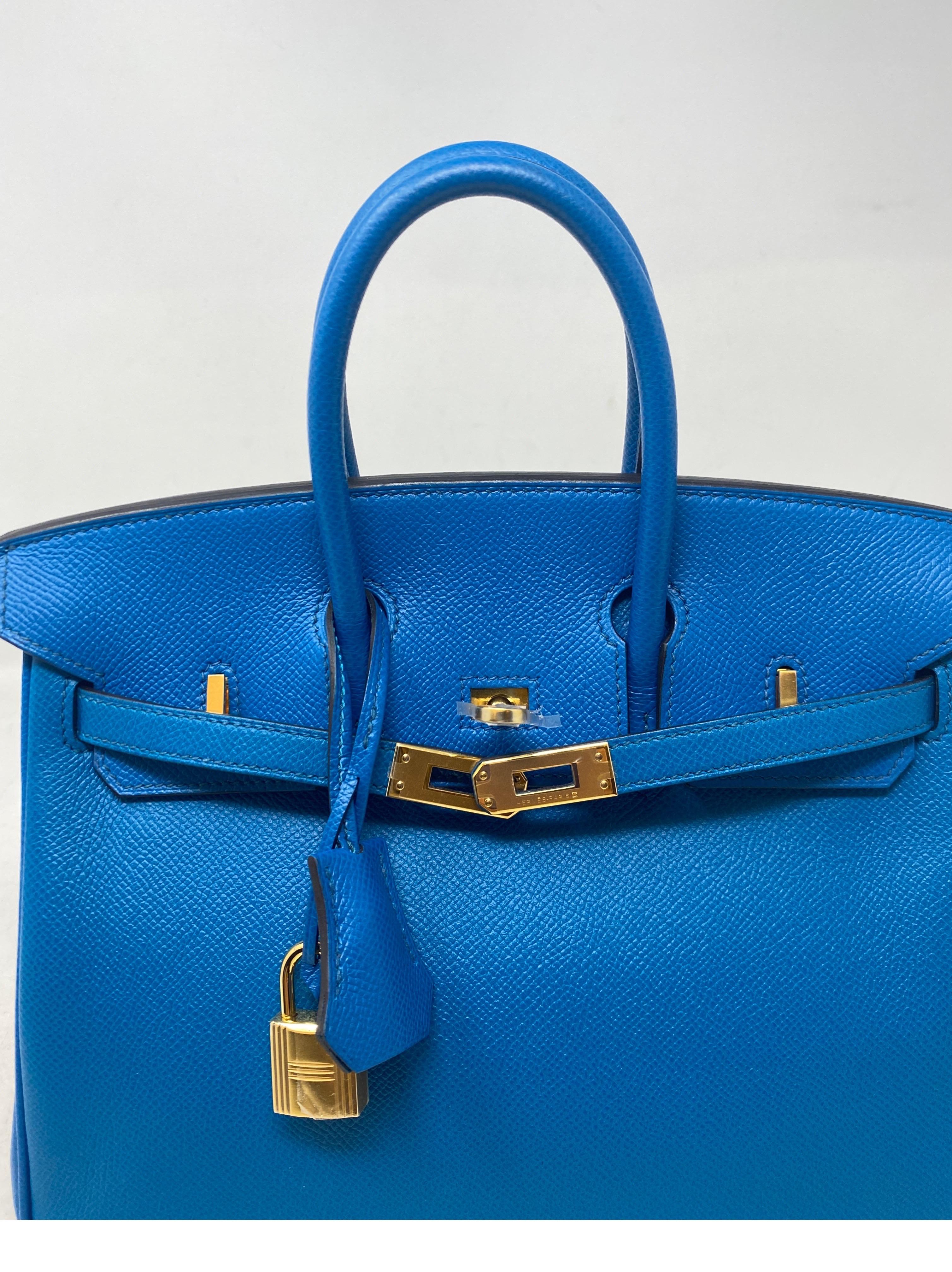 Hermes 25 Blue Izmir Birkin Bag  1