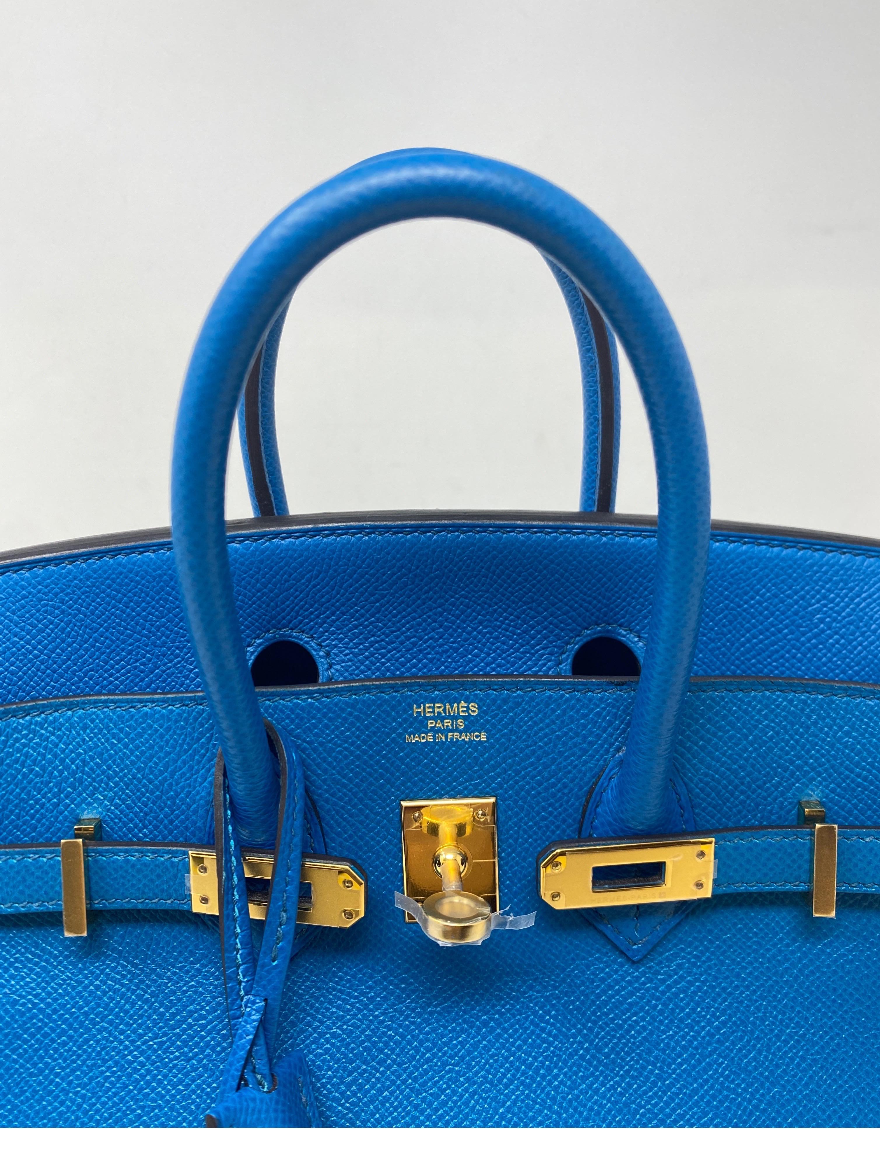 Hermes 25 Blue Izmir Birkin Bag  2