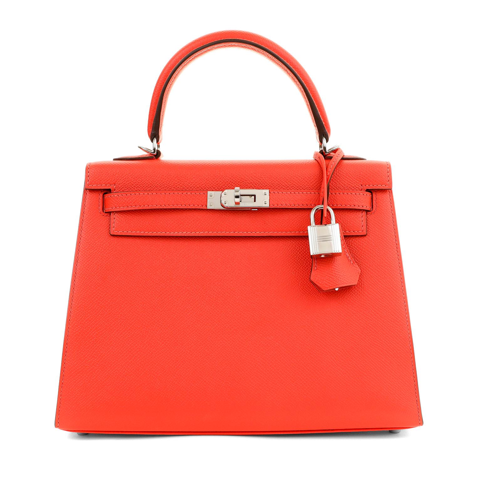 This authentic Hermès 25 cm Rose Jaipur Epsom  Kelly Sellier is in pristine condition with the protective plastic intact on the hardware.     Hermès bags are considered the ultimate luxury item worldwide.  Each piece is handcrafted with waitlists