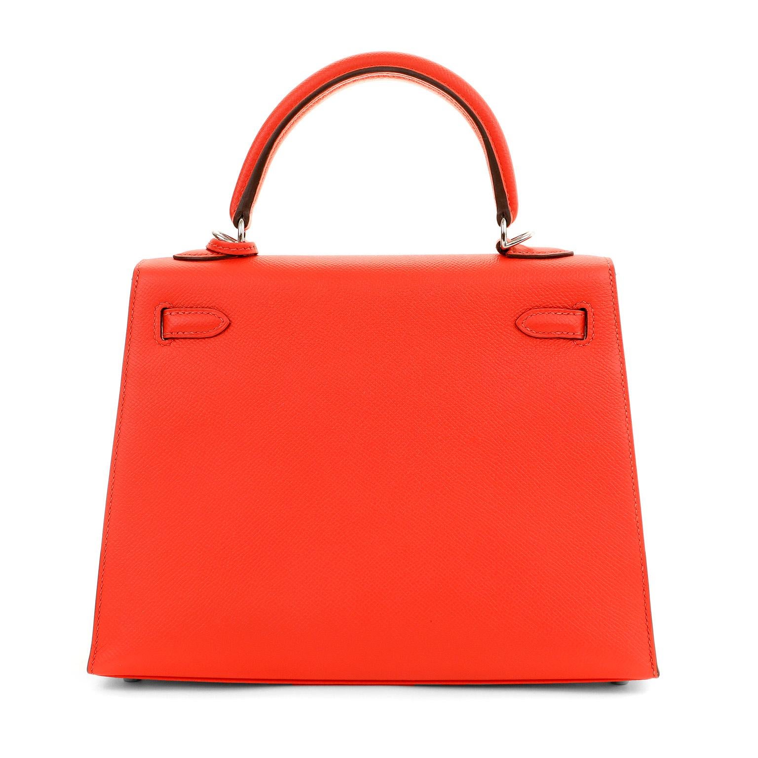Hermès 25 cm Rose Jaipur Epsom  Kelly Sellier In New Condition For Sale In Palm Beach, FL
