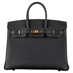 Hermès 25cm Birkin Black Togo Gold Hardware 2021