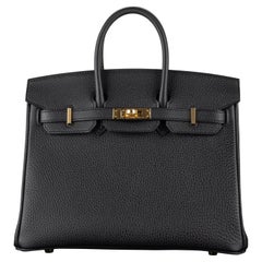 Hermès 25cm Birkin Black Togo Gold Hardware 2022