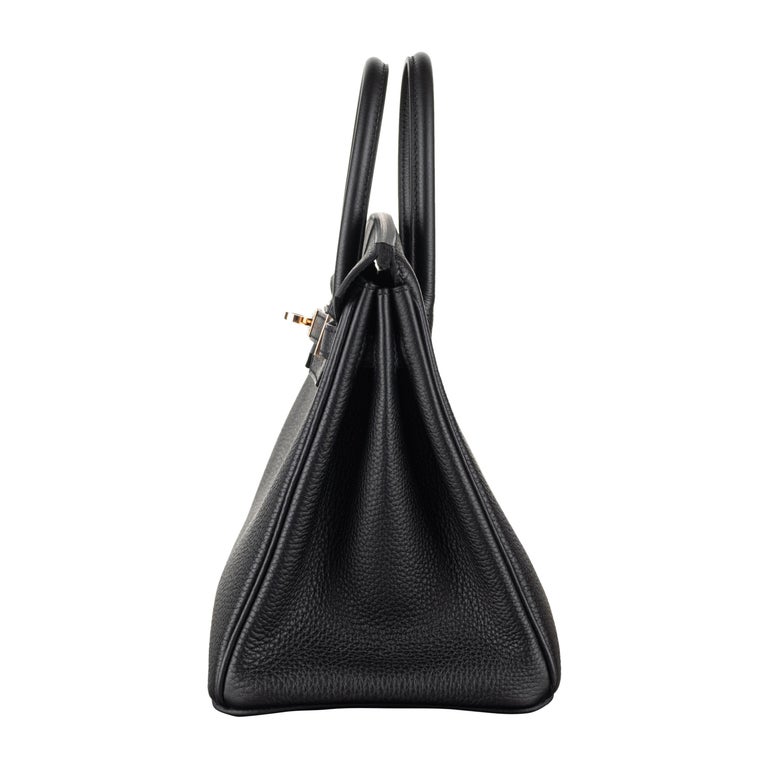 Hermès 25cm Birkin Black Togo Rose Gold Hardware 2022 For Sale at 1stDibs