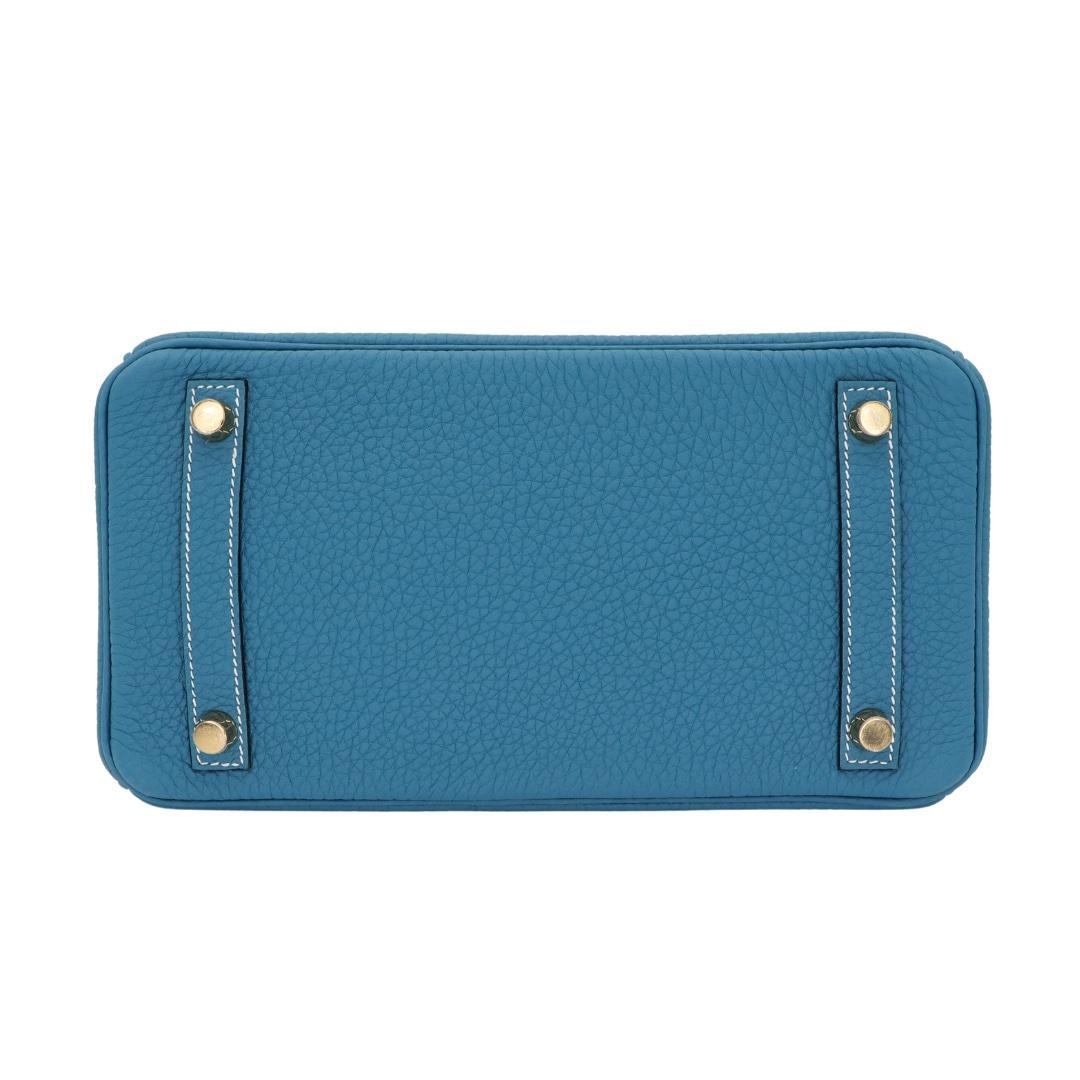 Women's Hermès 25cm Birkin Bleu Jean Togo Leather Gold Hardware For Sale