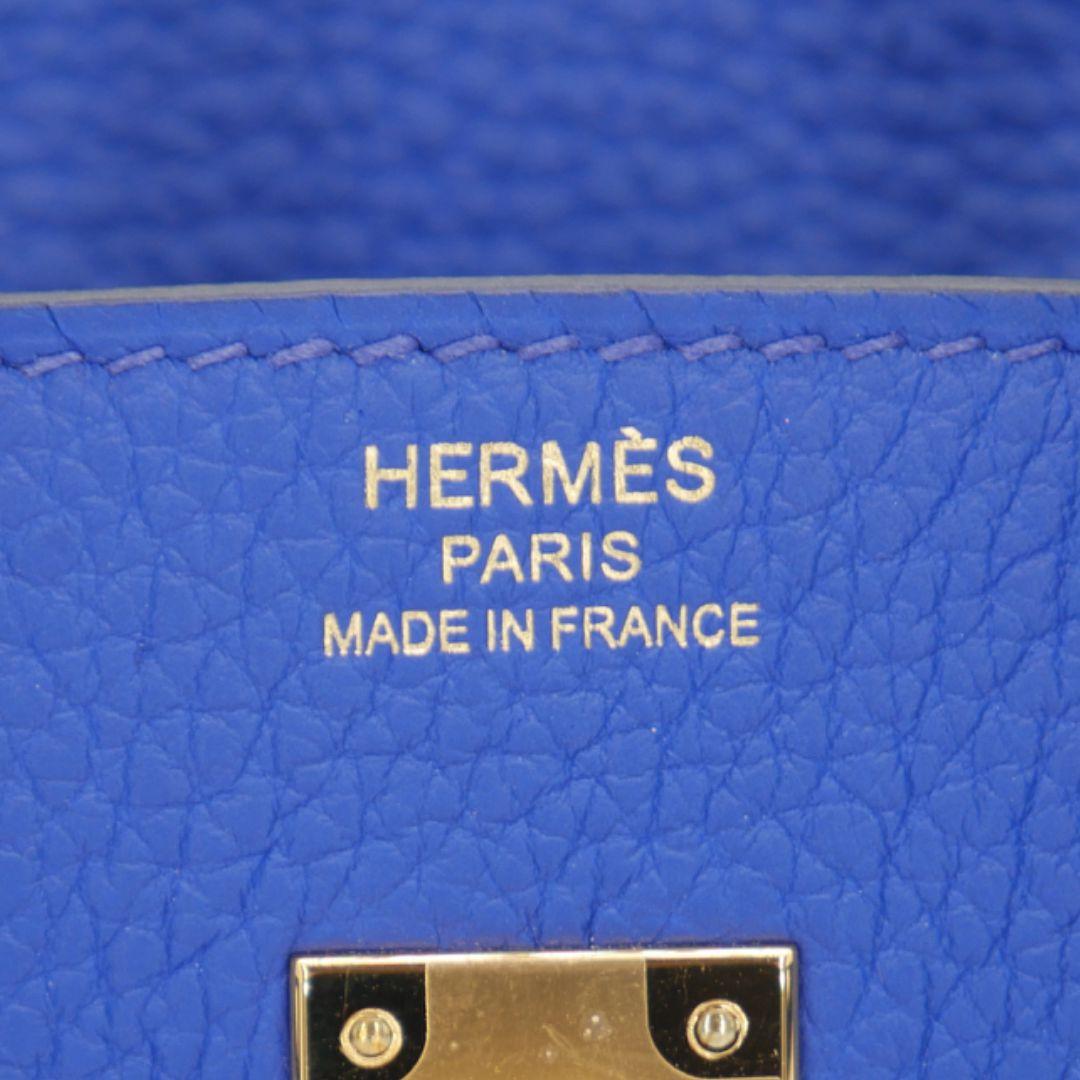 Hermès 25cm Birkin Bleu Royal Togo Leather Gold Hardware en vente 2