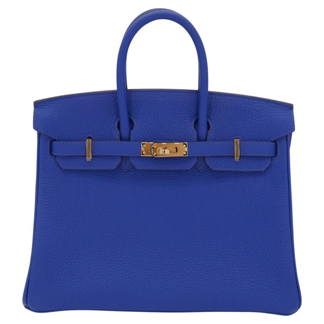 Hermès 25cm Birkin Bleu Royal Togo Leather Gold Hardware en vente