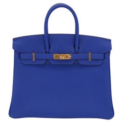 Hermès 25cm Birkin Bleu Royal Togo Leder Gold Hardware