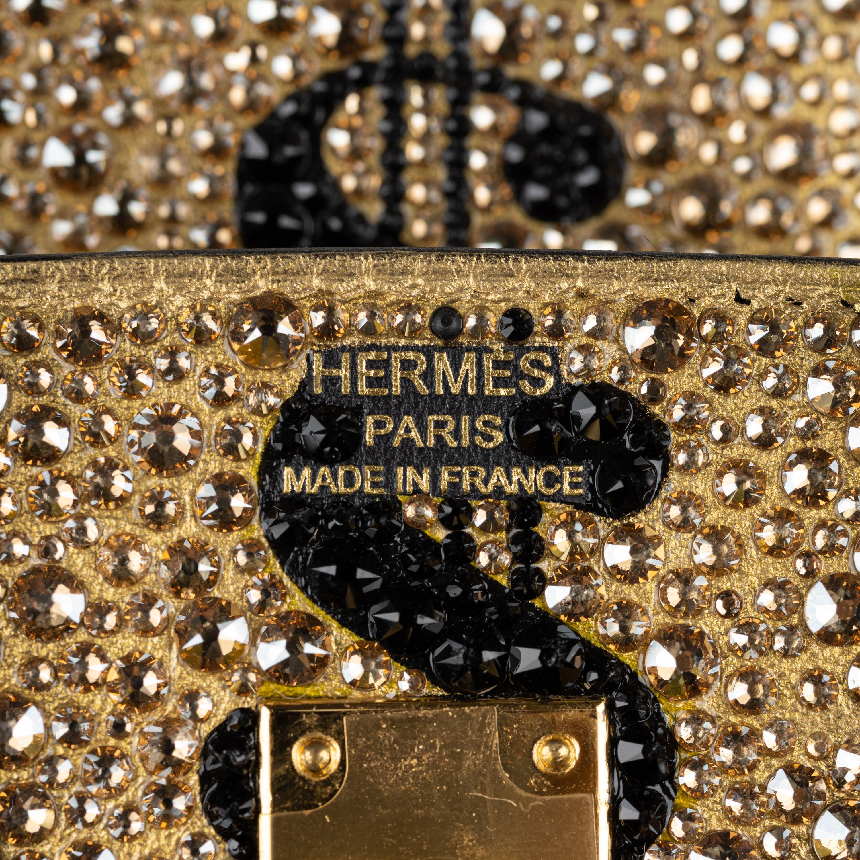 Hermès 25cm Birkin Customized Gold Moneybags Swarovski Crystal Gold Hardware For Sale 8