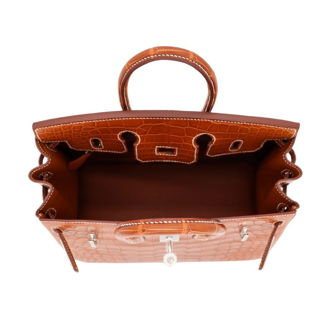 Hermès 25cm Birkin Fauve Matte Alligator Palladium Hardware For Sale 2