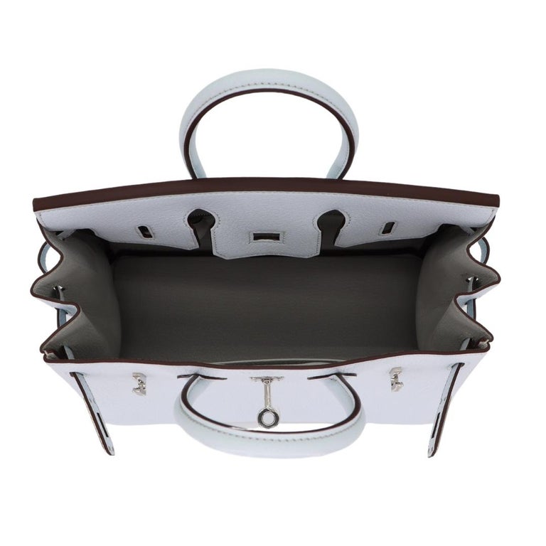 Hermes 25cm Birkin HSS Bleu Brume Chevre Leder Palladium Hardware