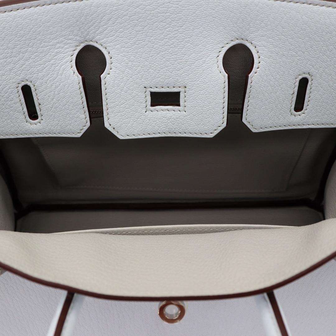 Hermès 25cm Birkin HSS Bleu Brume Chèvre Cuir Palladium Hardware en vente 3