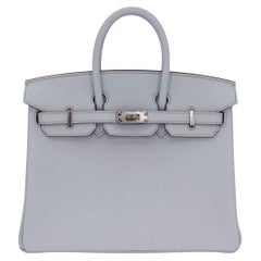 Hermès 25cm Birkin HSS Bleu Brume Chèvre Cuir Palladium Hardware