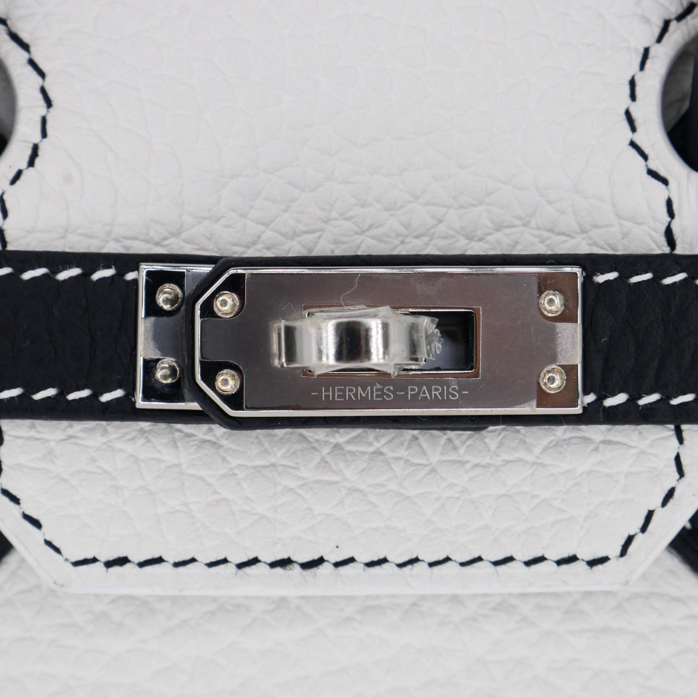 Hermès 25cm Birkin HSS Panda Black/White Clemence Leather Palladium Hardware For Sale 1