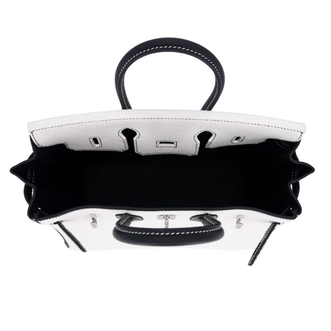 Hermès 25cm Birkin HSS Panda Black/White Clemence Leather Palladium Hardware For Sale 3