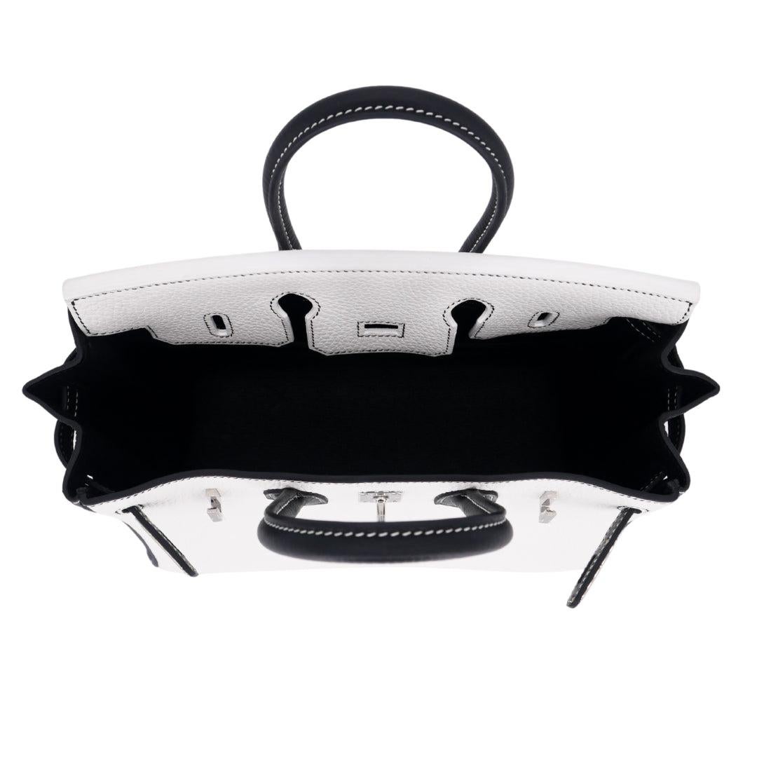 Hermès 25cm Birkin HSS Panda Black/White Clemence Leather Palladium Hardware For Sale 2