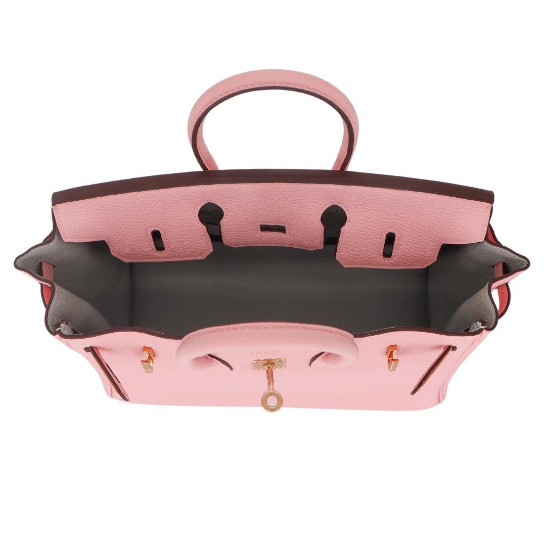 Hermès 25cm Birkin HSS Rose Sakura Clemence Leather Rose Gold Hardware For Sale 1