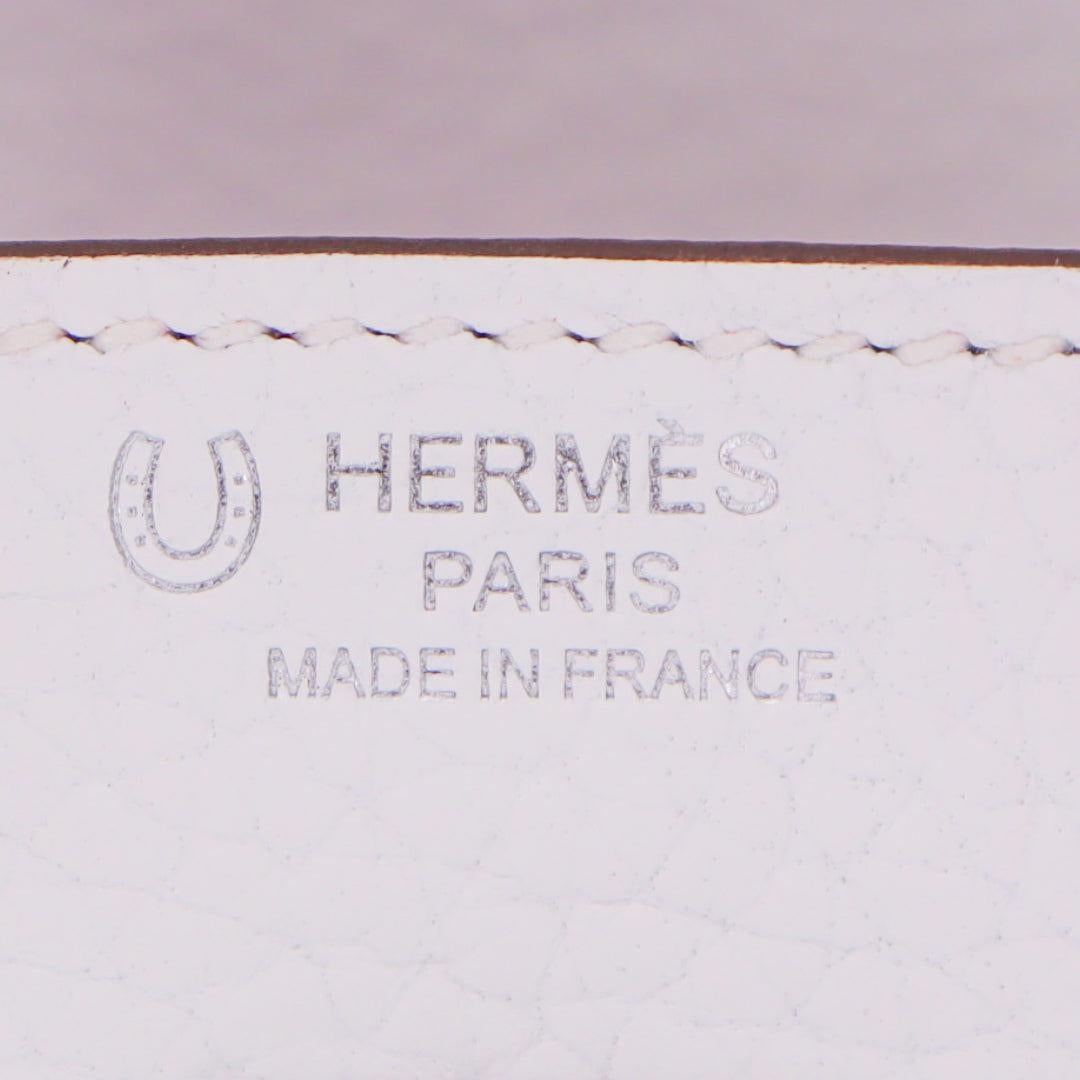 Hermès 25cm Birkin HSS White/Rose Extreme Clemence Brushed Palladium Hardware For Sale 2