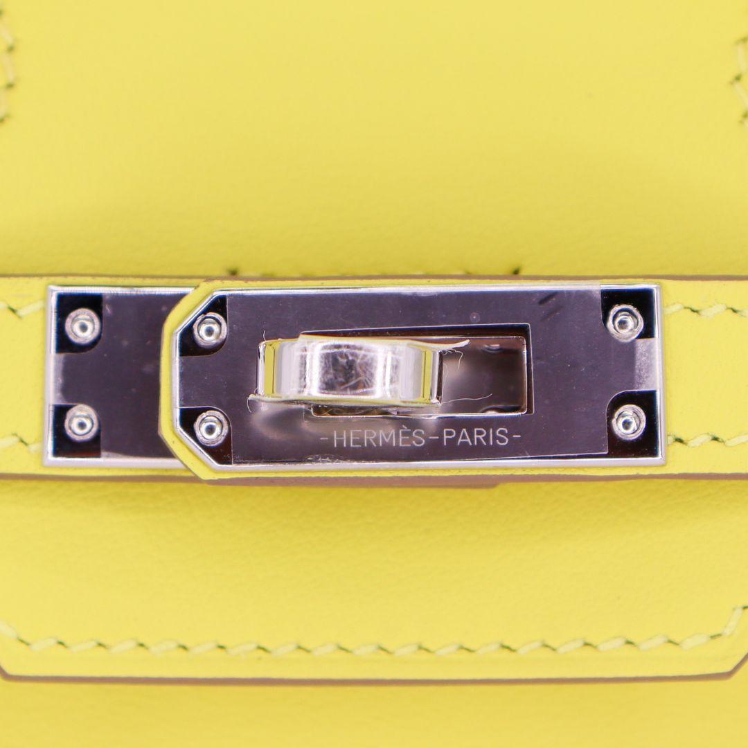 Women's Hermès 25cm Birkin Lime Swift Leather Palladium Hardware For Sale