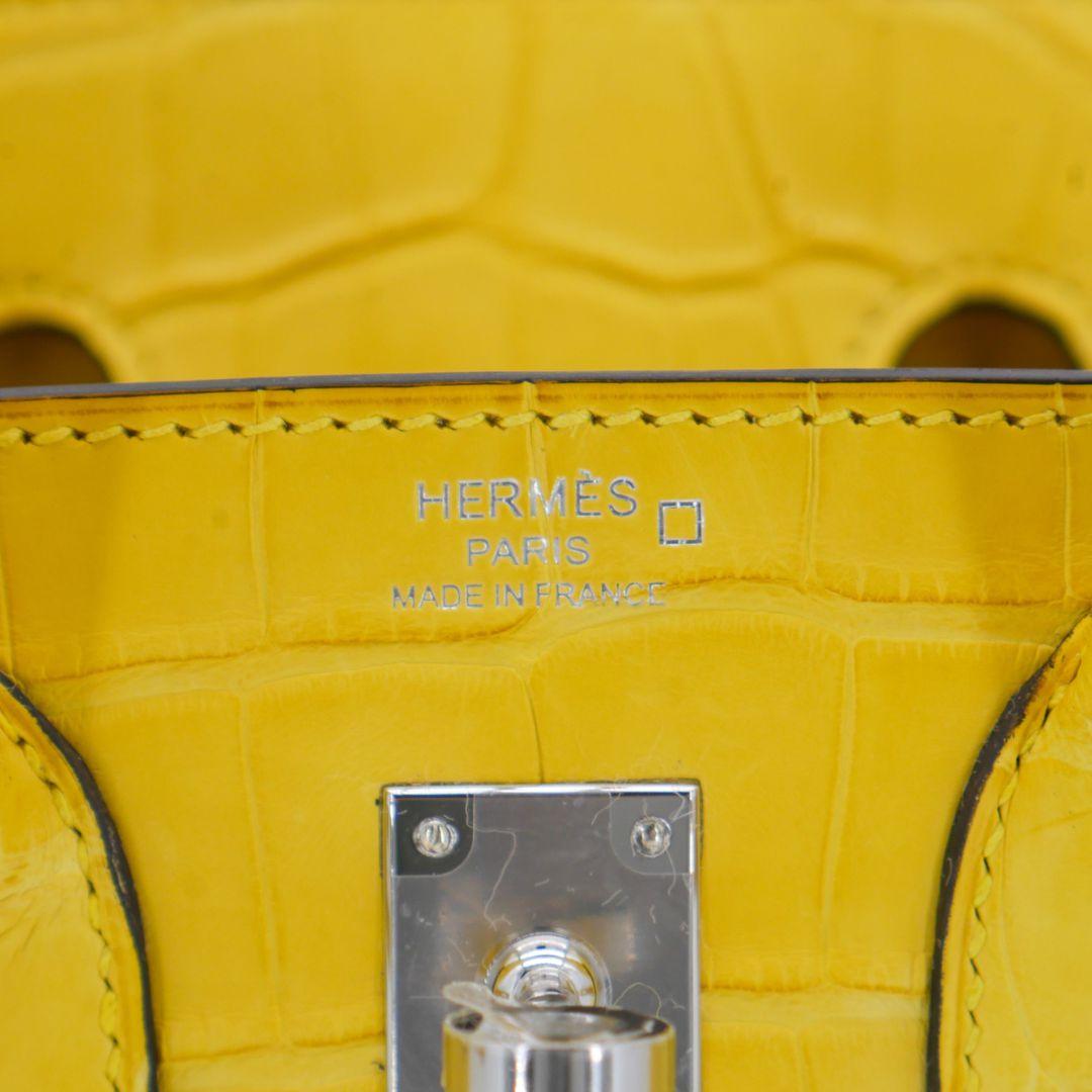 Hermès 25cm Birkin Mimosa Matte Alligator Palladium Hardware 1