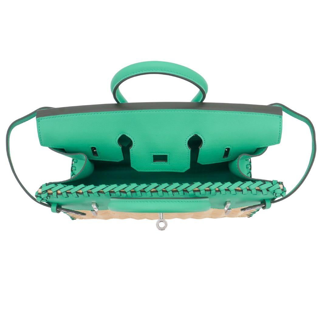 Hermès 25cm Birkin Picnic Menthe Swift Leather/Osier Wicker Palladium Hardware 1