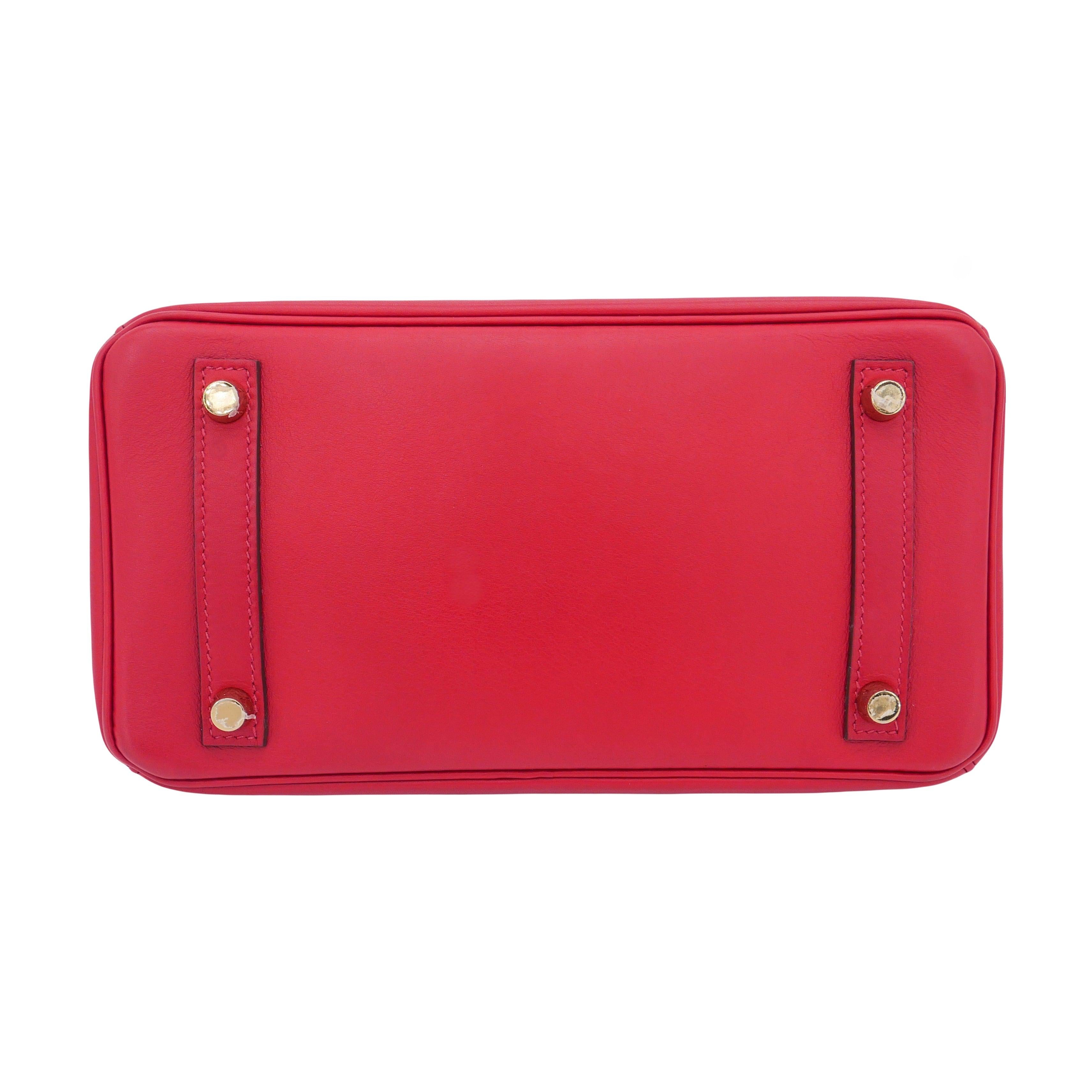 Red Hermès 25cm Birkin Rouge Piment Swift Leather Gold Hardware For Sale