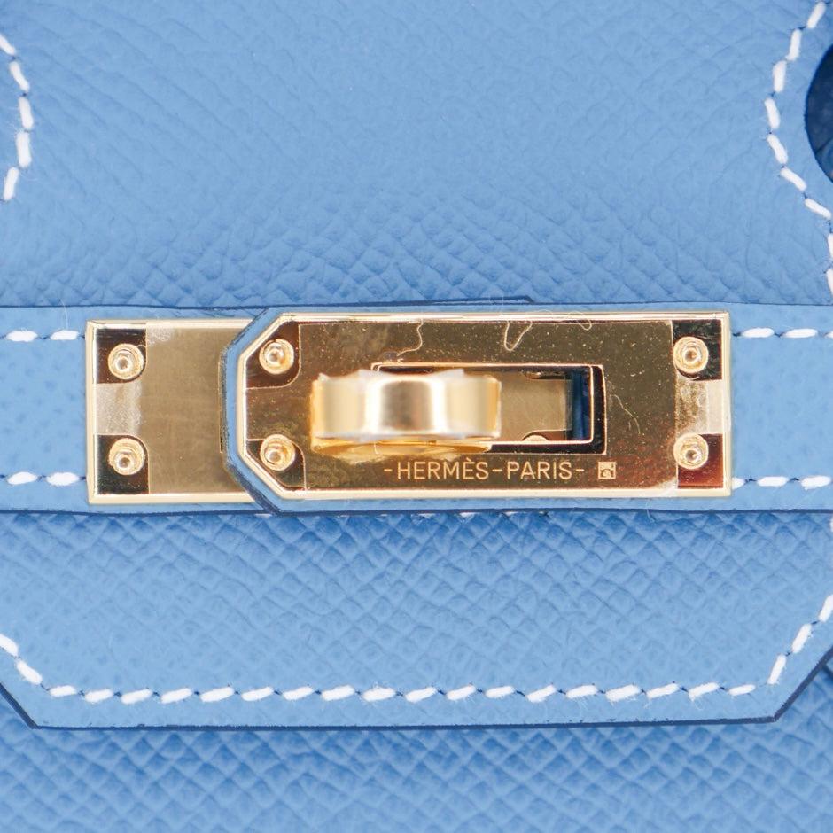Hermès 25cm Birkin Sellier Bleu Jean Epsom Leather Gold Hardware For Sale 1
