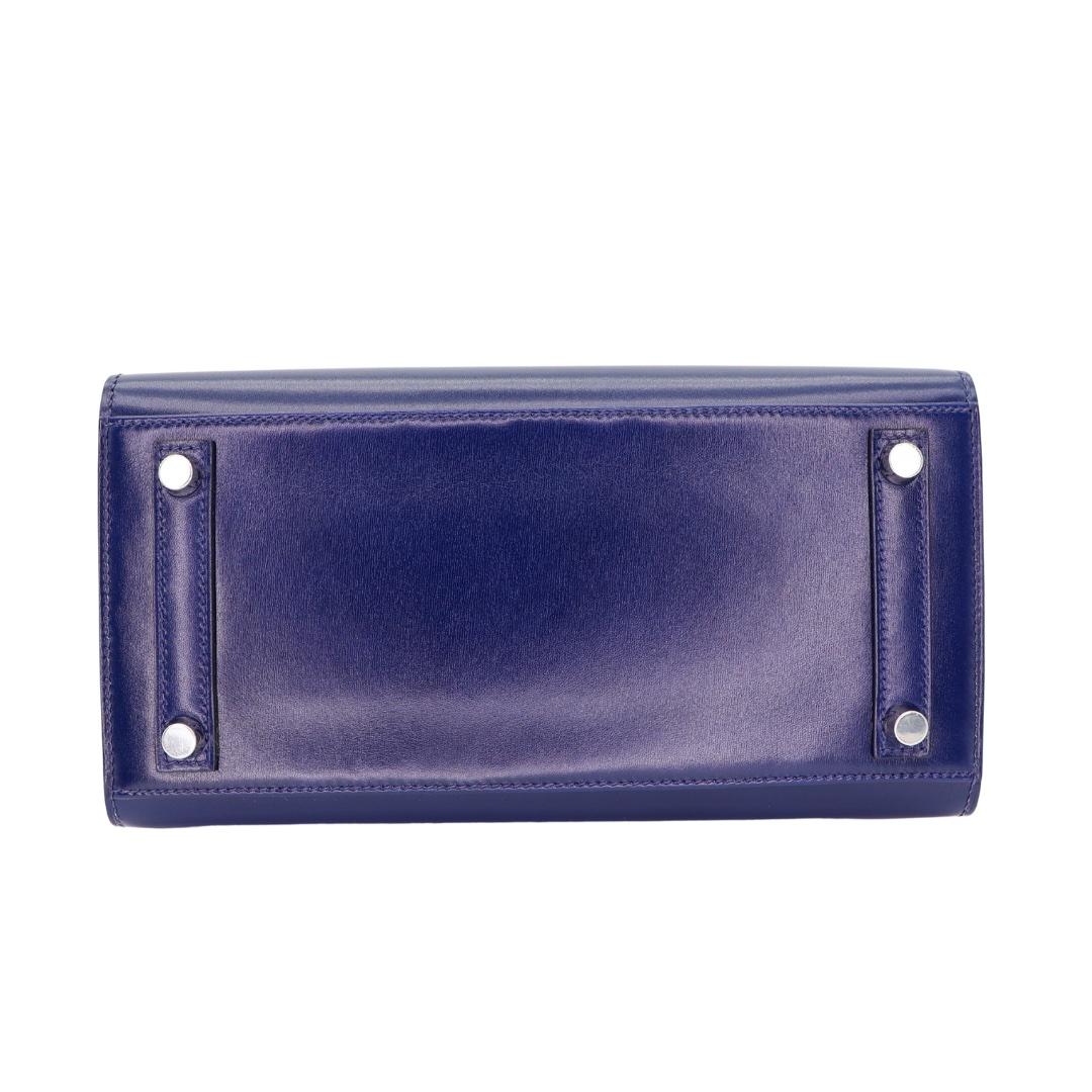 Women's Hermès 25cm Birkin Sellier Bleu Saphir Box Calf Leather Palladium Hardware For Sale