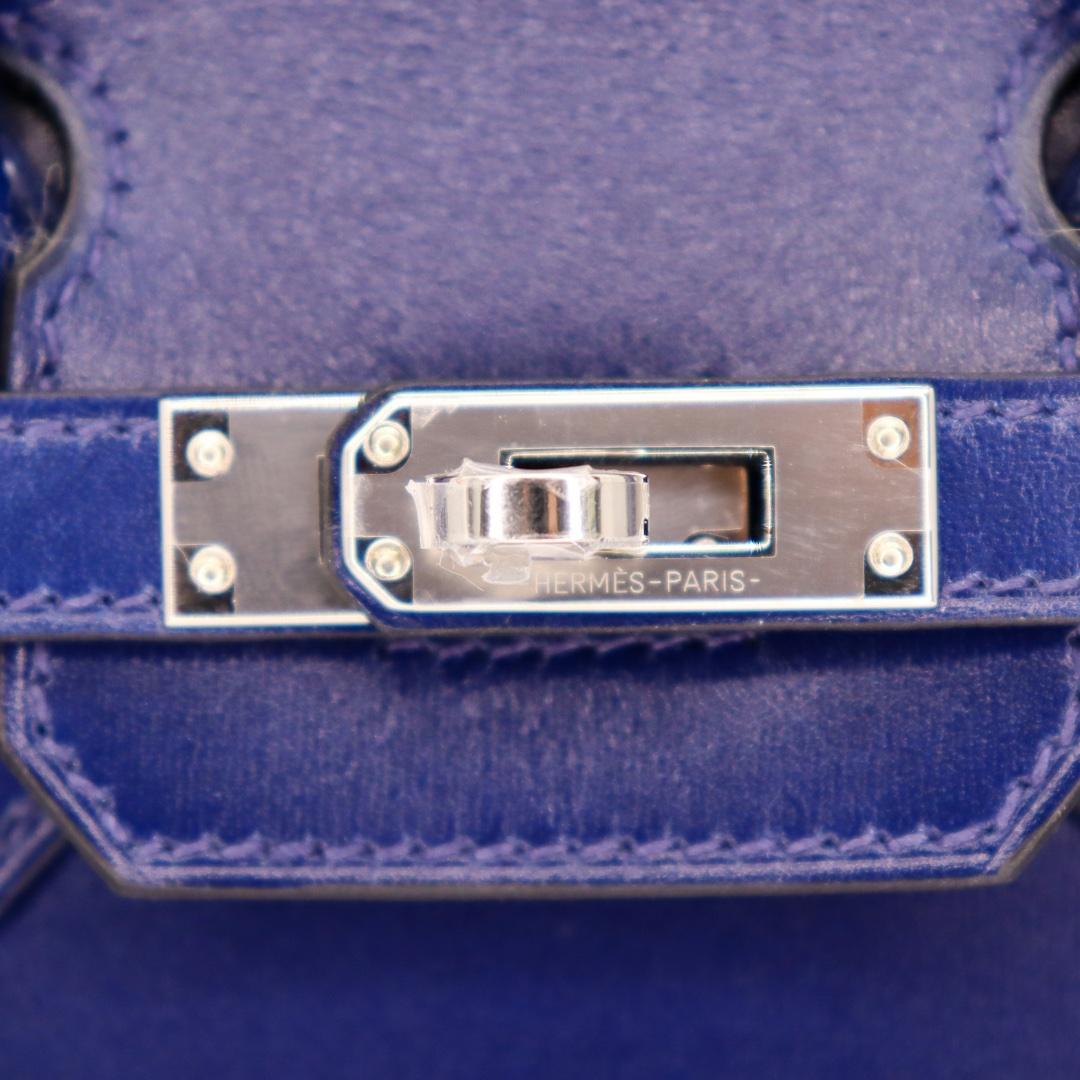 Hermès 25cm Birkin Sellier Bleu Saphir Box Calf Leather Palladium Hardware For Sale 1